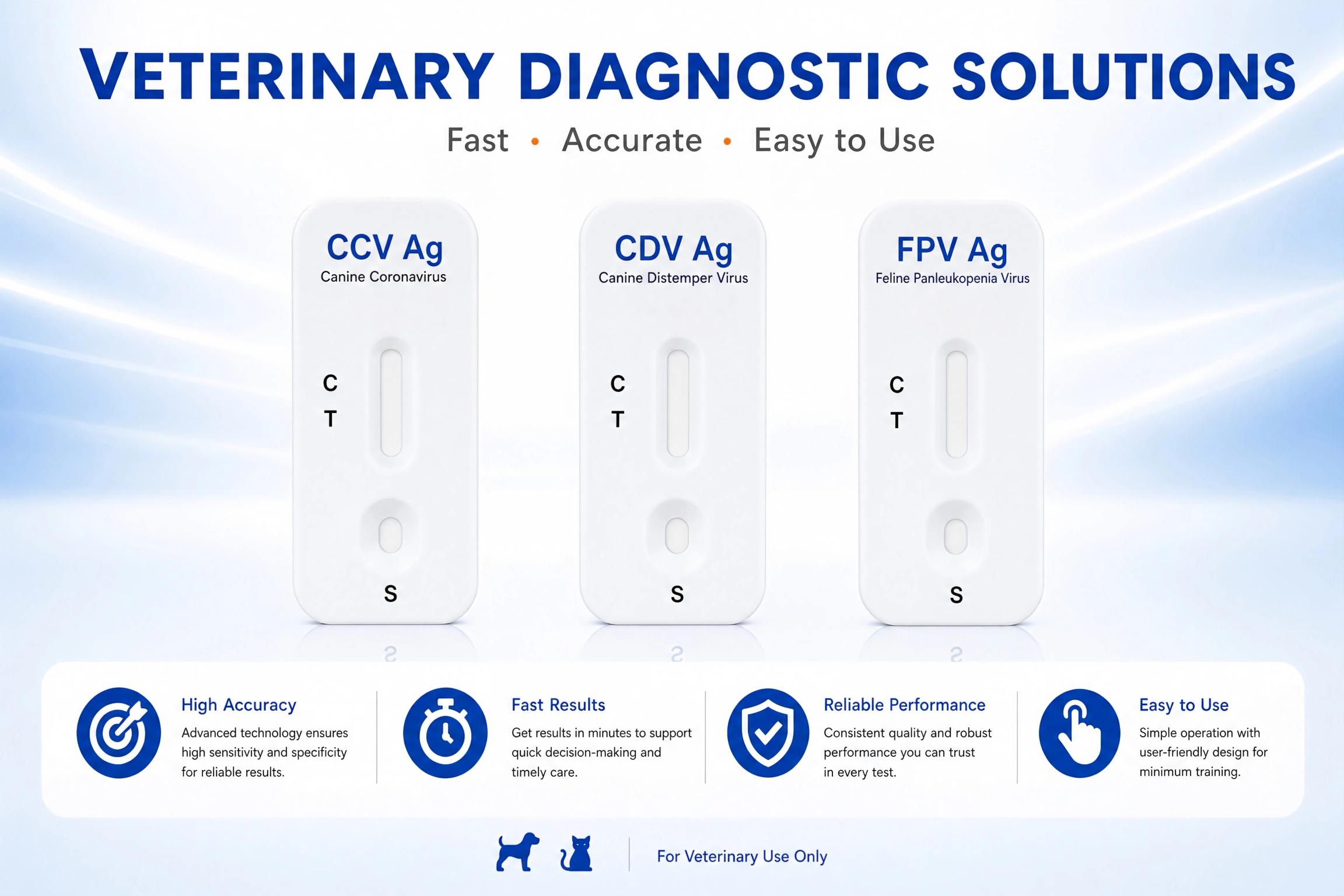 Golden Time canine parvovirus distemper and feline panleukopenia veterinary rapid tests