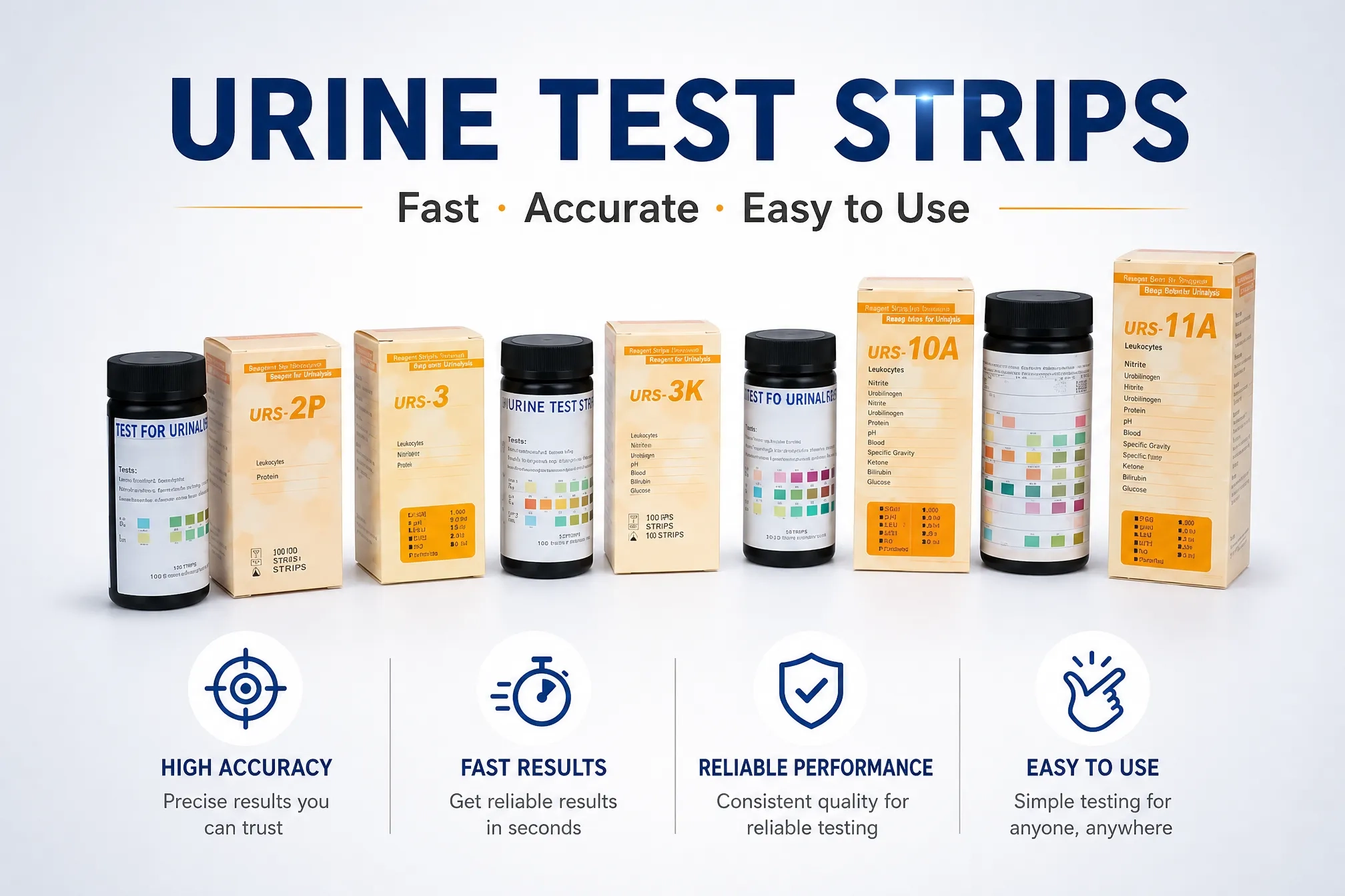 Golden Time urinalysis reagent strips URS series up to 14 parameters